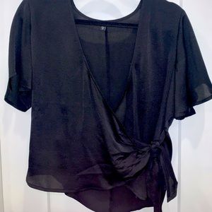 Express black wrap blouse